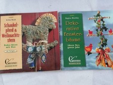 2  Bastel Bücher, Brunnenreihe Weihnachtsstern  +  Schaukelpferd, Fensterbäume