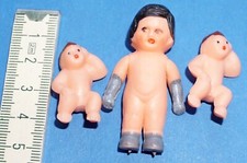 Puppe Baby für Puppenstube Puppenhaus Gummi DDR Spielzeug 3 Stück 3-5cm /P25.9/2