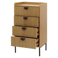 B-Ware Kommode MCW-O39, Highboard, 4 Schubladen Melamin MDF 95x50x42cm, natur