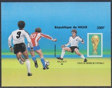 Briefmarken Fussball-WM 1986 - NIGER - Block ungezähnt postfrisch