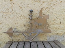 Antike Wetterfahne Pferd mit Soldat Eisen Metall Garten Dekoration Frankreich