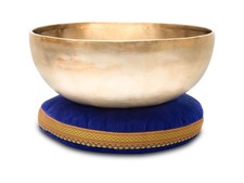 Therapie Klangschale Ton C klein Schale Singing Bowl Wurzel Chakra Kissen Set