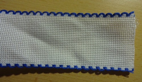 Stickband aidastoff weiß mit - weiß,