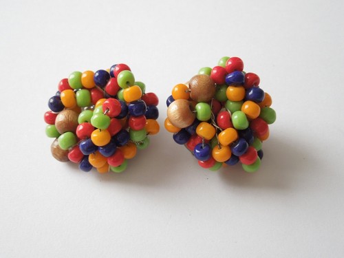 Vintage ohrringe ohrclips bunt - vintage,