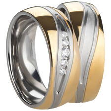 Ring Freundschafts- Partner-  Ehe- Verlobungsringe Edelstahl Silber Gold +Gravur