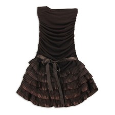 Lissa Kleid Gr. 36 Damen Braun Freizeit Oberteil Trägerlos Sommer Minikleid