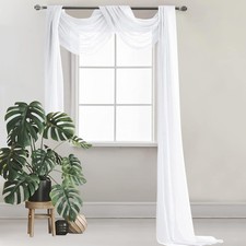 Querbehang Freihanddeko Weiß