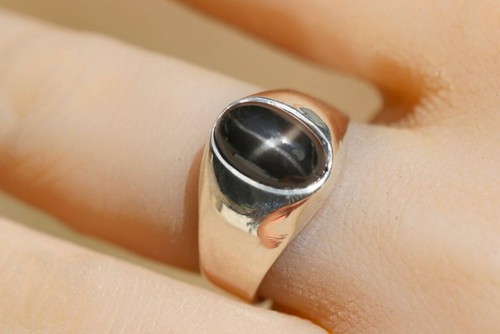 Schwarzer stern saphir ring - stern,