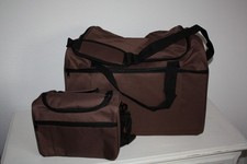leichte Reisetasche Sporttasche NEU! braun Set mit passender Umhängetasche Nylon