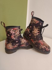 Dr. Martens Docs Blumen schwarz Stiefel Boots 38 flower Stoff