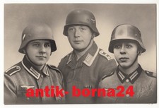 Studio Portrait Foto WH + LW Soldat Freunde mit Stahlhelm Helm 1940 #206