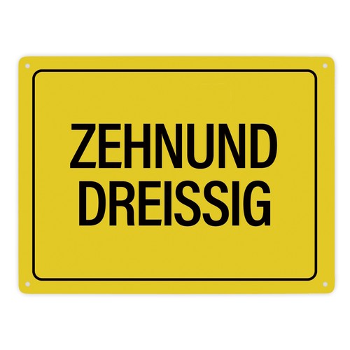 Zehnunddreißig metallschild - zehnunddreißig,