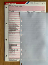 HONDA NB50 M MELODY AB07 ab 1984 Original Werkstatt-Datenblatt und Serviceplan