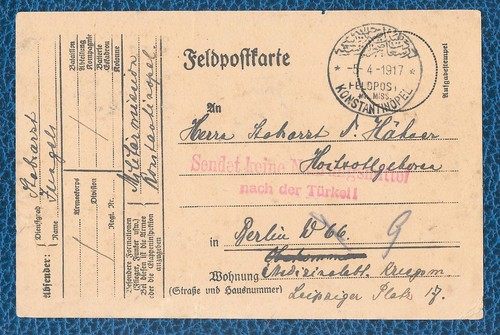Feldpost konstantinopel 1917 - konstantinopel,