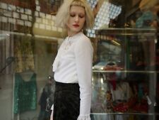 DDR Damen Bluse Thoß & Belerlein Nachf. KG Plauen Rüschen Weiß 60er TRUE VINTAGE