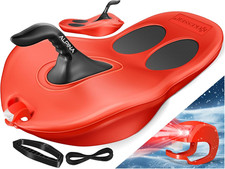 KESSER® Bob Schneebob Alpina Mit LED Licht Inkl. Zugseil Schlitten Rodelschlitte