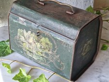 antik Jugendstil Blechdose Seerosen lithografiert Brotdose für shabby Küche