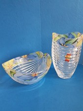 Echtes Bleikristall Handarbeit Anna Hütte Schale und Vase DDR  24% PbO