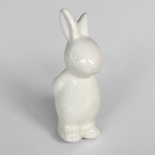 Hase aus Keramik weiß 8,9x3,5x4,5cm - Kaninchen stehend