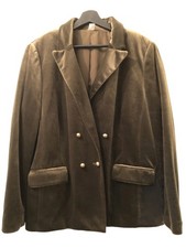 Wunderschöner Damen-Samt-Blazer, Gr. 46, Dunkeloliv, Goldköpfe, Neu o. Etikett