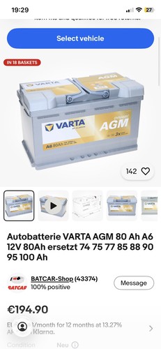 Autobatterie varta agm ah - varta,