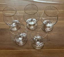5 Coca Cola Glas 0,3l Schwenker Tulpe Retro Vintage Goldrand Pils Bar Gläser