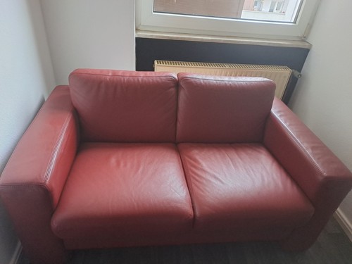 Rote 2sitzer couch echtleder - 2sitzer,