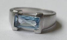 Ring blauer Edelstein 925 Silber Vintage 90er ring silver
