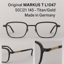 MARKUS T L1047 Titan Brille Dunkelgrau Gold 50□21 145 Made in Germany