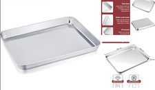 TEAMFAR Backblech, Edelstahl Rechteckiges Backform Kuchenblech, Kleines Mini-...