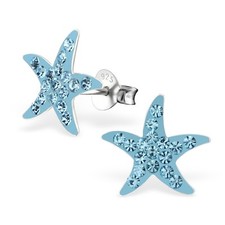 Kristall Stern Seestern Ohrstecker 925 Sterling Silber Ohrringe Kinder