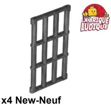 Lego 4x Bar Gitter Stangen Bar 1x4x6 Gefängnis Pearl Dark Gray 92589 NEU