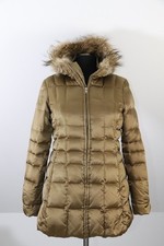 ° ANDREW MARC ° Luxus Daunenjacke JACKE Gr. L / 42 44 bronze Echt Pelz Kapuze