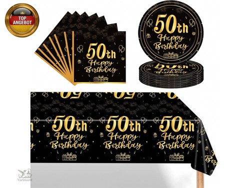 Schwarz gold geburtstag - schwarz, 50