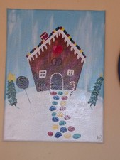 Acrylbild Knusperhäuschen im Schnee