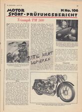NÜRNBERG, Prospekt 1932, Triumph Werke AG Motorrad TM 500