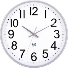 Funkwanduhr 30 cm silber