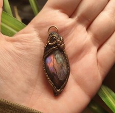 Labradorit lila amethyst kette - labradorit,