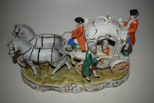 Pferdekutsche porzellan 29cm - pferdekutsche, porzellan,