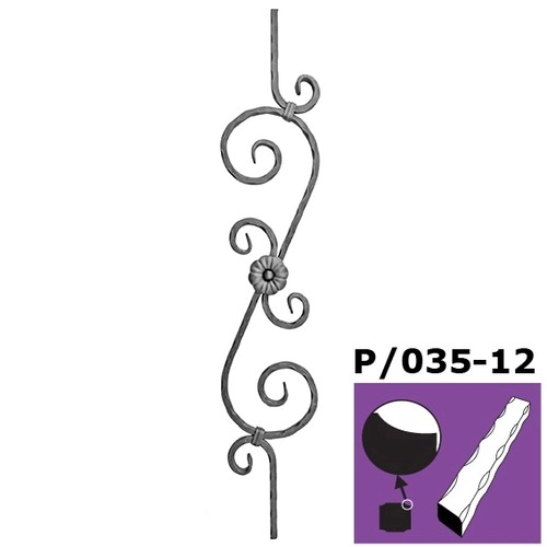 Zierstab stahl element 12x12mm - element,