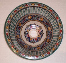 HANDBEMALTES KERAMIK HANDWASCHBECKEN * FES KERAMIK * Mehrfarbig * 35 cm