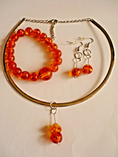 SchmuckSet bernstein silber