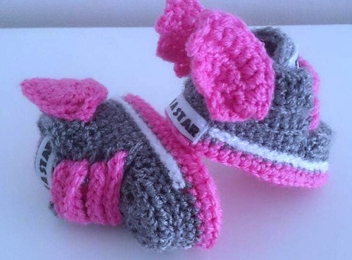 Baby häkelschuhe mit rosa - baby,