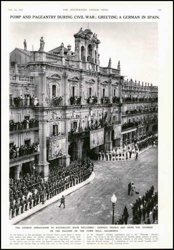 1937 antiker druck spanien - druck,
