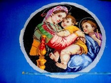 Gobelin Stickbild handgestickt. ca.64 x 60cm Unbenutzt