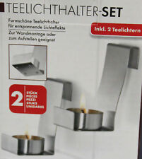 Teelichthalter 2er Set Kerzen