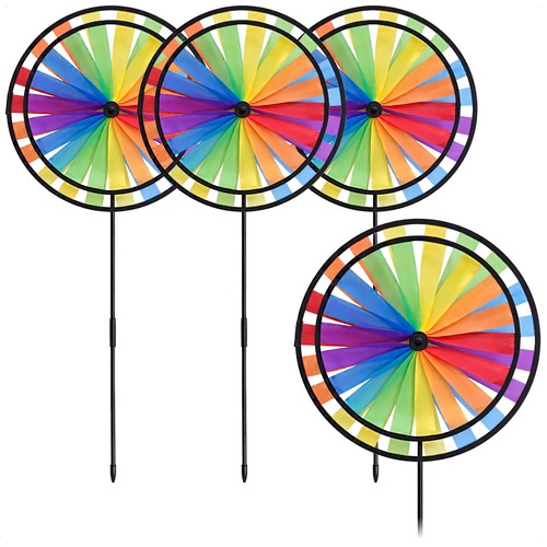 Windrad regenbogen bunt - 4x,