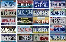 Los mit 20 USA Autokennzeichen