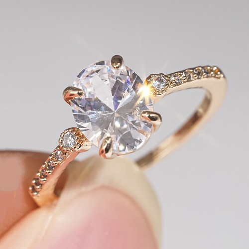 Ring gold ovaler zirkonia - ring,