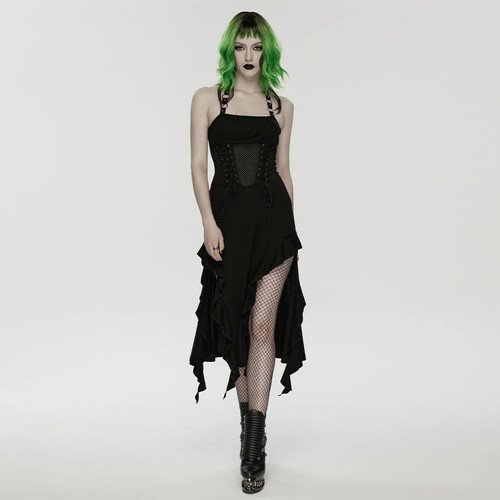 Punk rave midi kleid silent - midi,